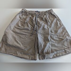 Zara Men's Shorts Elastic Drawstring Medium Tan Khaki Pockets Pull On